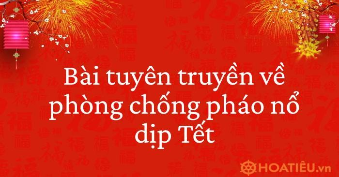 Tuyên truyền về phòng chống pháo nổ trước và trong dịp Tết Nguyên đán năm  2024